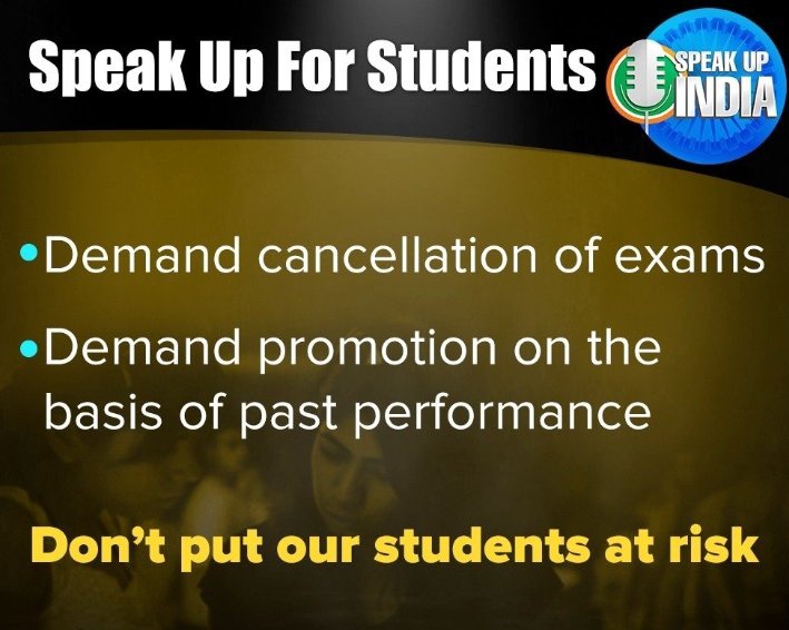FarazMansuri9's tweet photo. #SpeakUpForStudent
#cancelexamspromotestudents
#cancelfinalyearexams
#StudentsLivesMatters
#StudentsForEvaluation
#wearenottestingkits
#PromoteStudentsInCovid
#PromoteApParamedicalStudents
#promotestudents_notcorona https://t.co/vIfTWlscQO