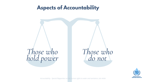 At the heart of accountability is restoring the balance between those who hold power in water and sanitation service provision and those who do not – it is a mechanism to combat this imbalance. #HRWASH2020 See friendly version of my report: tinyurl.com/t658e3d