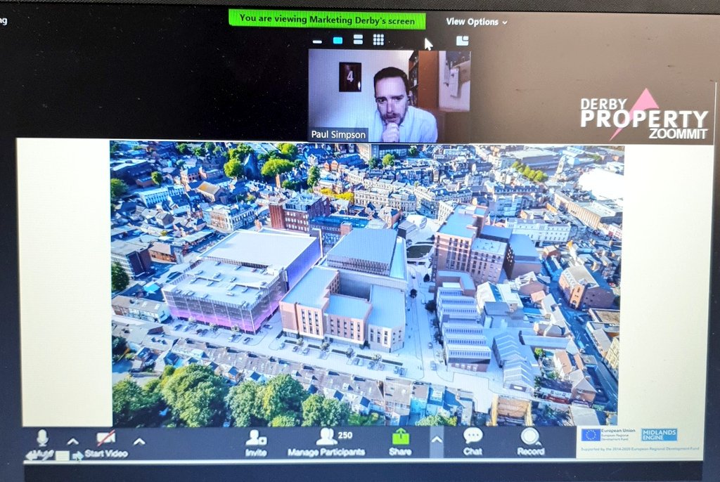 Ktwells1986's tweet photo. The @MarketingDerby Property Zoommit is underway and it's great to hear such positive and innovative ideas for the city's future from @DerbyCC Chief Exec Paul Simpson #dpz2020 https://t.co/FxCNT8Q7iI