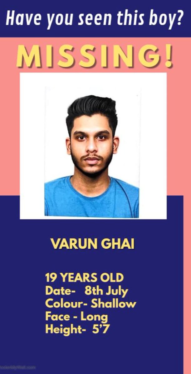 Mayank2723's tweet photo. #findvarunghai
#NotMinorButMissing
@Aditi72904869
@BhartiJ91418077
@MohiniDudeja
@Divyama93283905
@divyaba51397799
@Swetha18052434
@NitinSaxena1991
@Cherin18647118
@tanya35844454
@MansiTaneja86
@DevenGupta4
@SahniSuruchi
@KhushitaBhagia
@MoghaSurbhi https://t.co/Fbgv8LhyXM