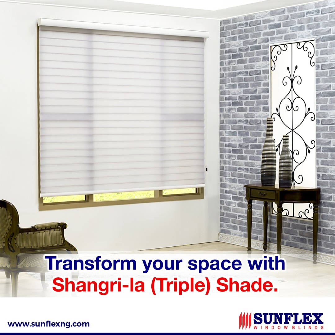 SunflexBlindsNG's tweet photo. Our Shangri-la (Triple) shades transform the look of your room. 
They are also quite affordable and durable.

To place your order or to make enquiry, call or WhatsApp 08023117304
Email: info@sunflexng.com

#windowblinds #interiordesign #homedecor #shangrilashade #blinds #interior https://t.co/2rpyhd8wJm