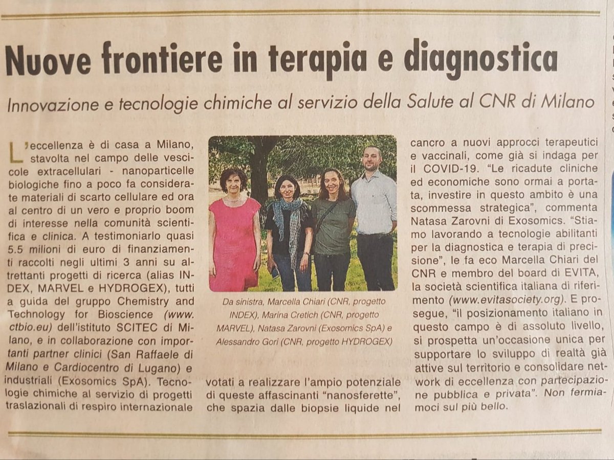 Alessandro Gori (@labgori) on Twitter photo Glad that our work is highlighted within today's <a href="/sole24ore/">IlSole24ORE</a> . Hopefully it will promote further interest in #EVs research. <a href="/HydrogexP/">Hydrogex Project</a> <a href="/Marvel_H2020/">MARVEL FETPROACT Project</a> <a href="/EVItaSociety/">EVIta- Italian Society for Extracellular Vesicles</a> Glad that our work is highlighted within today's <a href="/sole24ore/">IlSole24ORE</a> . Hopefully it will promote further interest in #EVs research. <a href="/HydrogexP/">Hydrogex Project</a> <a href="/Marvel_H2020/">MARVEL FETPROACT Project</a> <a href="/EVItaSociety/">EVIta- Italian Society for Extracellular Vesicles</a>