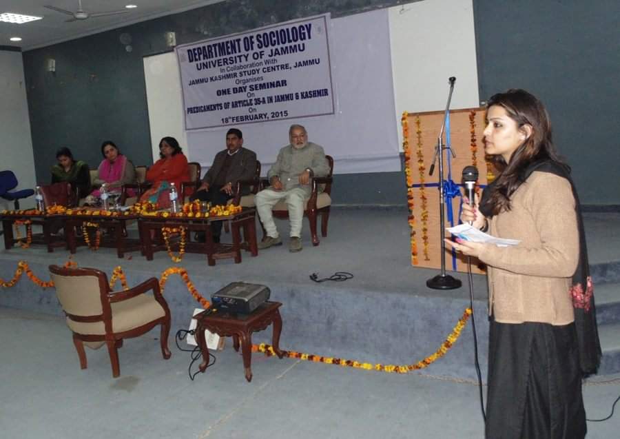 dr_shreeya's tweet photo. @AnkurSharma_Adv @IkkJutt_Jammu, This is not done. We in collaboration with Department of Sociology, JU organized seminar in Jammu University on "Predicaments of Article 35A". Probably that was the first Academic event in J&amp;K besides many public programmes held in past in J&amp;K. https://t.co/OIkMb4w7Xj