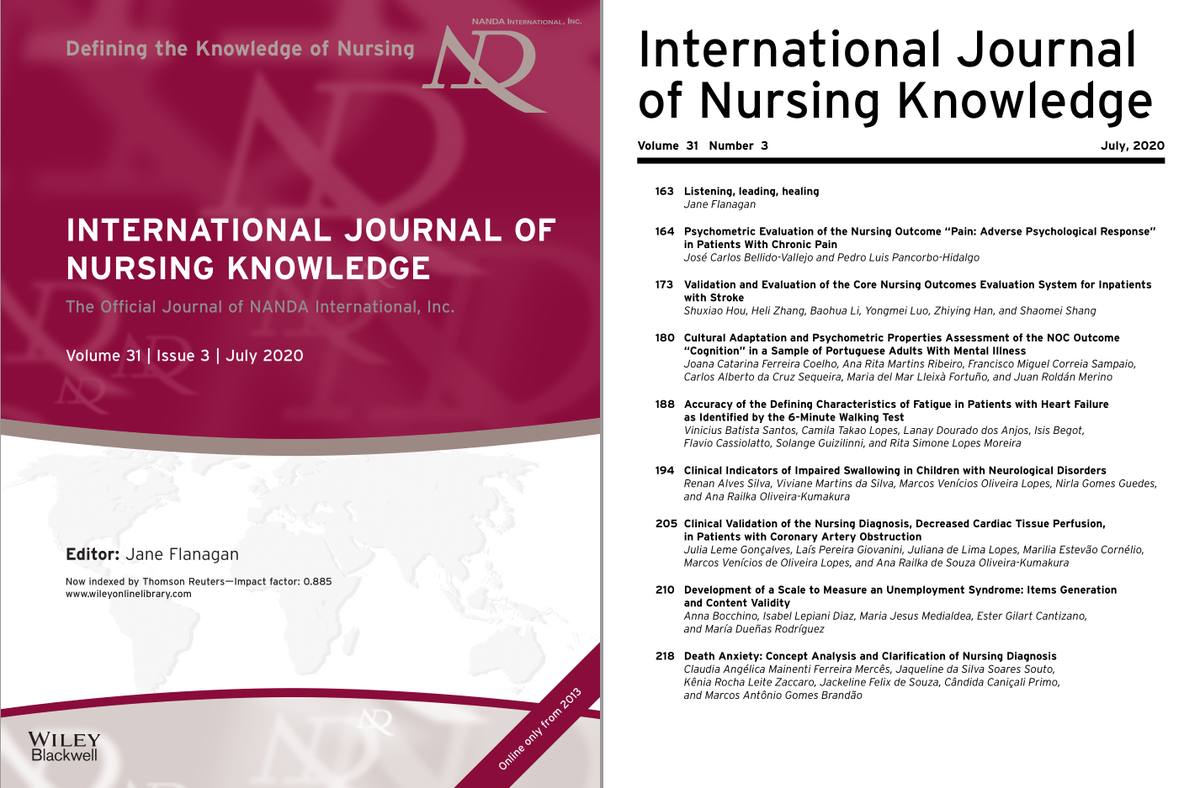 The lastest issue of the International Journal of Nursing Knowledge is now available.

Volume 31 | Issue 3 | July 2020 #IJNK
onlinelibrary.wiley.com/toc/20473095/2…