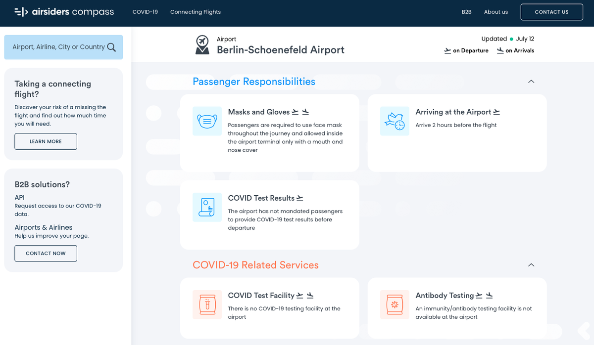 We've just added <a href="/berlinairport/">BER – Berlin Brandenburg Airport</a> Schönefeld (SXF) to our COVID-19 Flight Tool. We wish everybody travelling through Berlin a safe journey! 

Link here: health.airsiders.com/airport/sxf

#airlines #Airport #COVID19