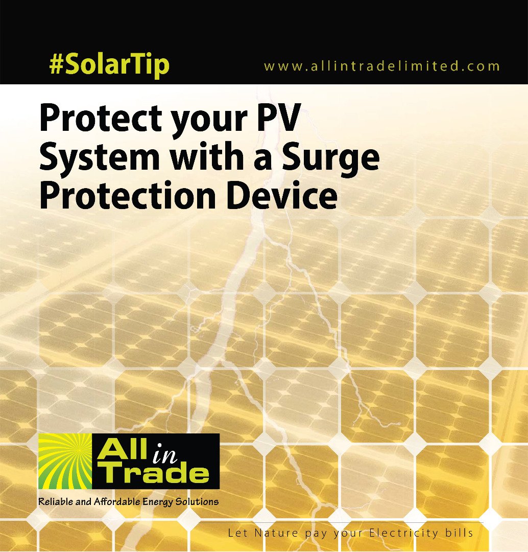 Allintrade's tweet photo. Because Solar panels have a large surface area and are exposed, they are prone to lightning strikes. 

Installing a Surge Protection Device prevents damage by either directing the lightning to earth or block the surges from going any further 
#SolarTip #solarpanels #solarenergy https://t.co/TvPmm7Bqru