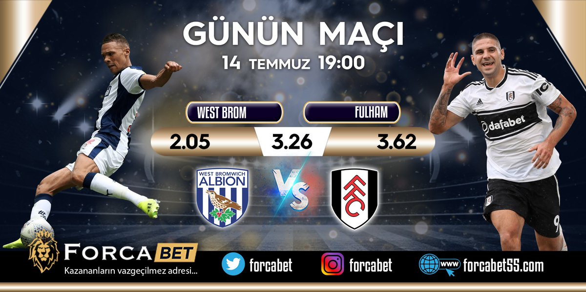 ⚽ Günün maçı :
West Brom 🆚 Fulham

🌠 En yüksek oranlar Forcabet'te !
💥 %15 Çevrimsiz yatırım bonusu Forcabet'te !
🎉 %30 kayıp bonusu Forcabet'te !

👑 Sende gel, sende kazan!

🔗 forcabet55.com #forcabet #forcabetkazandirir #cemalcancanseven #Rize #SALI #14temmuz