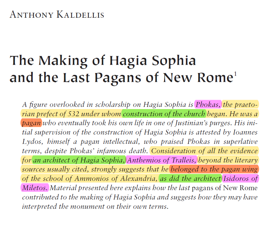 Simmy_Indian's tweet photo. @AsimenioPomolo @TIinExile Some real history on the Hagia Sophia:

a) The two architects belonged to paganism

b) Originally the site was home to many pagan temples

c) The design encoded in it the pagan worship of the sun

Sources:
https://t.co/sfIqcPx5HX

https://t.co/inqmpT3hfp

https://t.co/13gcIUcY0M https://t.co/ikCZbD92Ah