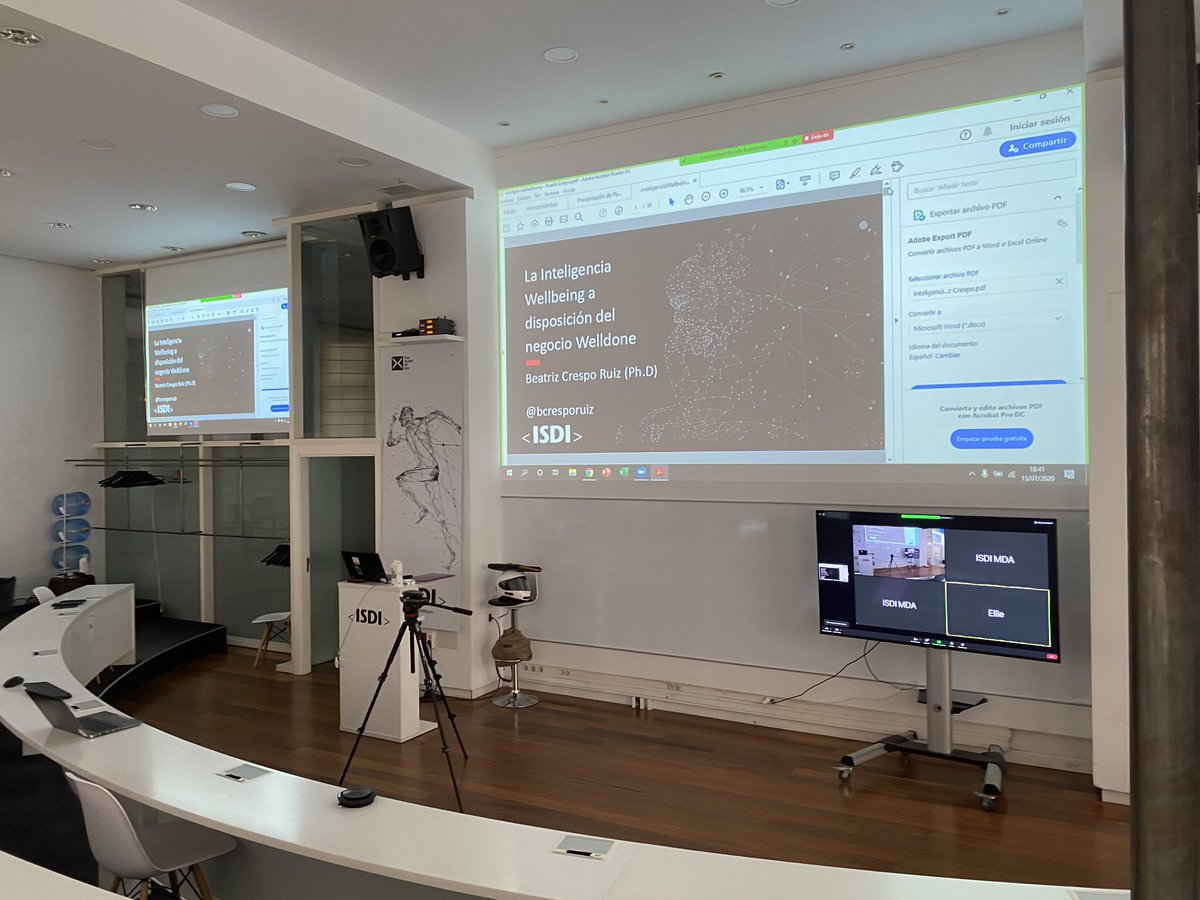 BCrespoRuiz's tweet photo. Vuelvo a las aulas para hablar de nuevos mercados en #health &amp; #wellbeing data en el #MDA de @ISDI_edu ☺️ Gracias a @cris_aranda_ por la invitación a sumar. Me ha parecido ejemplar el protocolo de seguridad Covid19 seguido
#wellbeingscore #datascience #wellbeingdata #healthdata https://t.co/45JQXaCHQF