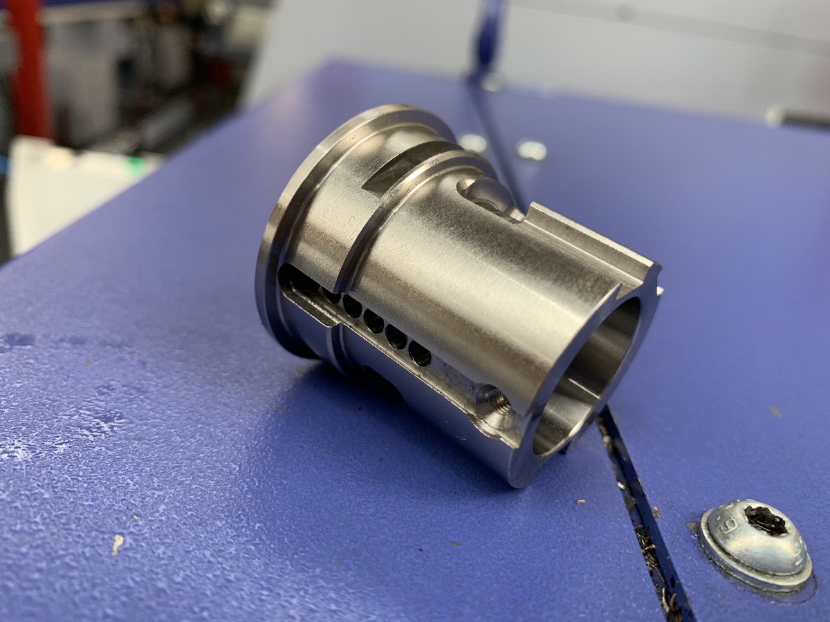 paulmtdcnc's tweet photo. Great part being machined on a @StarMicronicsGB SR-38, all tool stations being used and it comes from 38mm bar, stainless 316. #howlong ??? https://t.co/XiNNwxP0ta