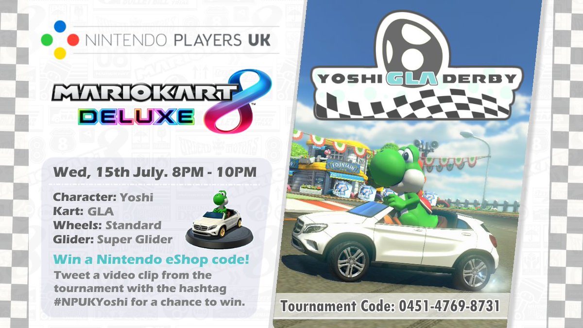 NintendoGlos's tweet photo. Be sure to join us tomorrow evening for a special Mario Kart 8 Deluxe Tournament, where you could win a £10 eShop Voucher!

To enter for a chance to win, tweet a video clip from the Tournament with the hashtag #NPUKYoshi - simple as that!

@NintendoPlayUK https://t.co/GyfXGbtFCM