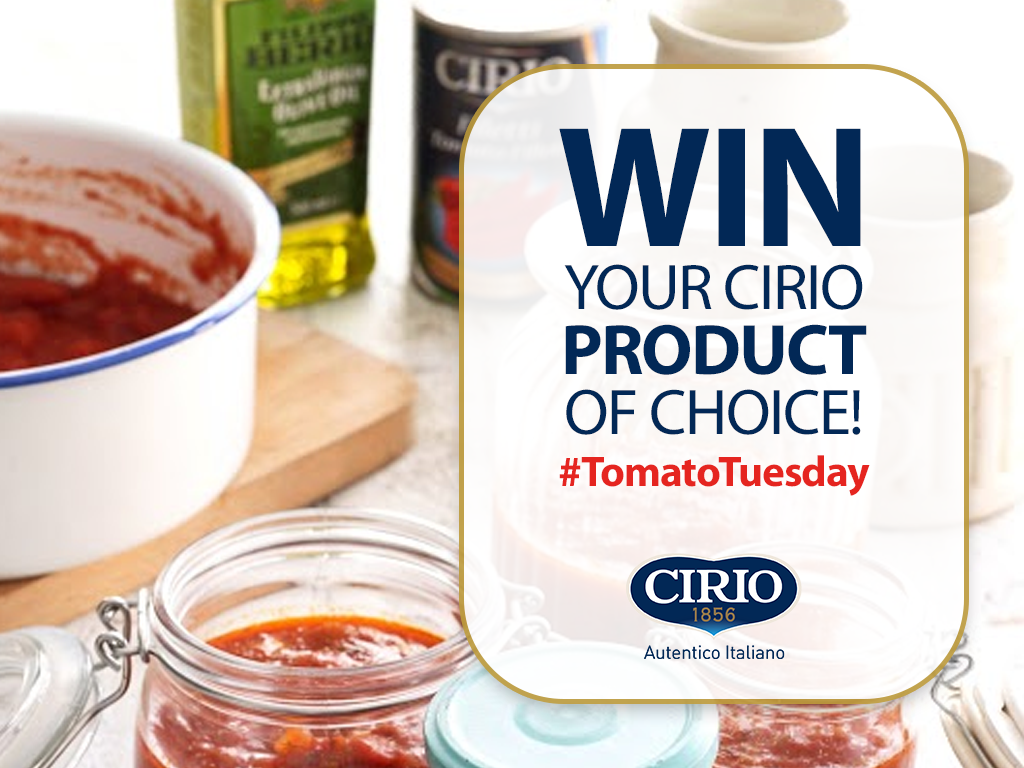 It's another #TomatoTuesday! For your chance to #win the Cirio product of your choice, simply: RT this tweet, follow @ciriouk &amp; comment using #TomatoTuesday! T&amp;Cs apply #competition #win