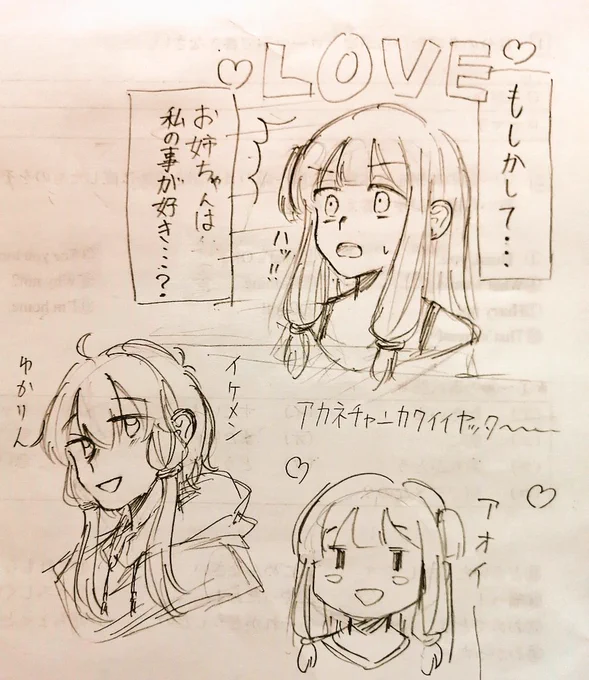 これは今日テスト中に描いたボイロ!可愛い!! 