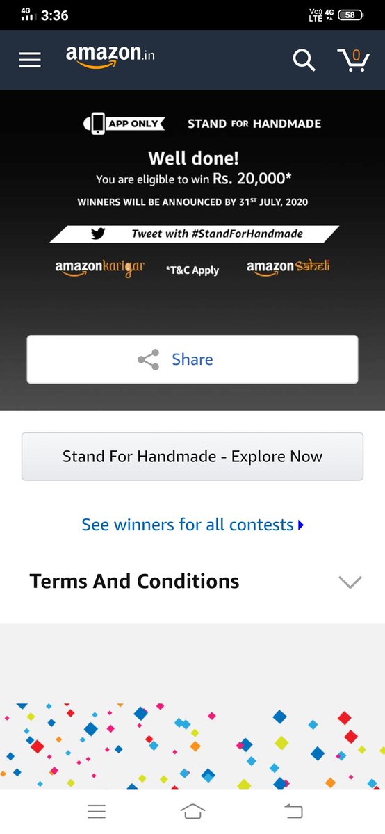 Sandhya23274598's tweet photo. Thanks amazon karigar
I'm eligible to win 20,000
#StandForHandmade https://t.co/lxbrjqEnrn