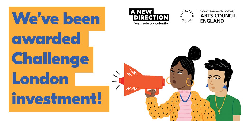 HaringeyCreates's tweet photo. We are SO excited to announce we are receiving @A_New_Direction funding through their Challenge London programme supporting creative provision across the city.  With special thanks to @HaringeyEduc and @haringeycouncil, we're looking forward to working with all our partners. https://t.co/L3pubPtBZR