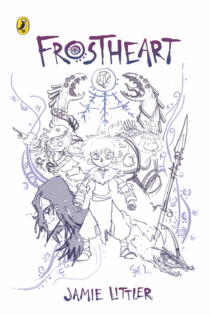 Frostheart Book 1 Cover - we (my designer  @HungryMarv and I) chose our favourites from the thumbnail ideas and I worked them up to more realised roughs. We still didn't know which one we were going to use at this point, we were feeling our way through the designs...  #Frostheart