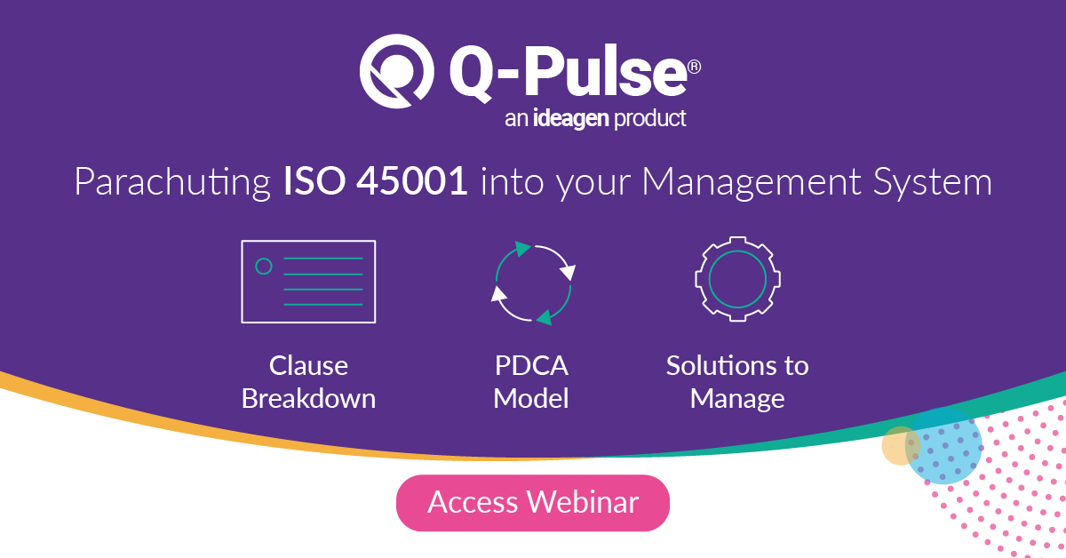 Ideagen_'s tweet photo. Our webinar provides a detailed breakdown of the clauses in ISO 45001 and how you can use a management system to achieve compliance with the standard. Access now: https://t.co/yc64n1E3Nm #ISO45001 #QHSE https://t.co/K3C7mH4CGW