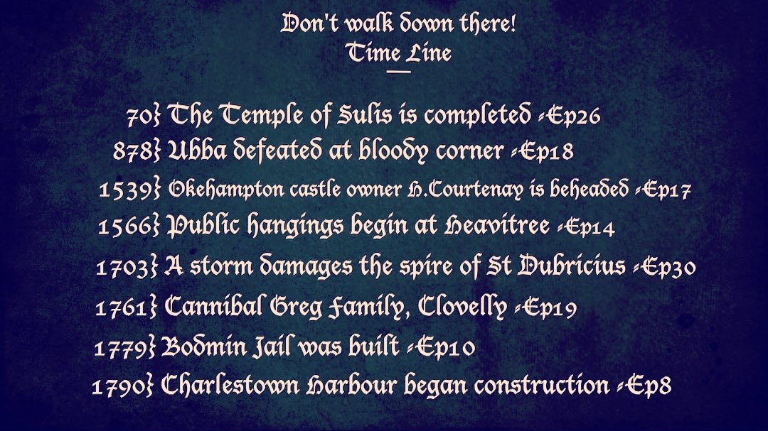 Dontwalkdown's tweet photo. Well it’s been a strange year but with our Somerset series drawing to a close let’s take a moment to look upon the timeline! #cornwall #devon #somerset #webseries #thepast #history #strangetales #strangetimes #whatwhen #pastmeetsfuture #dontwalkdownthere #timeline https://t.co/mN1hv6yCi8