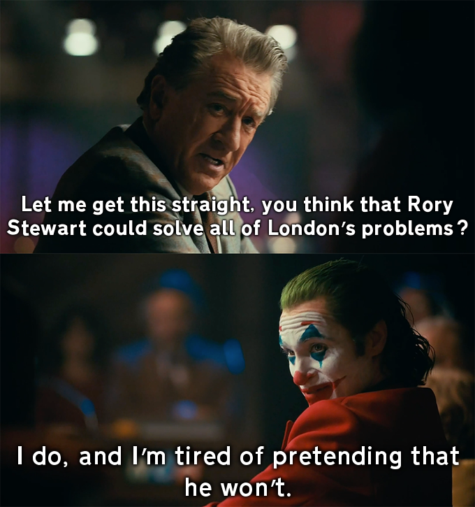 RoryStewartMeme's tweet photo. Please re-enter the race! #Rory4London https://t.co/vrGxlQD22f