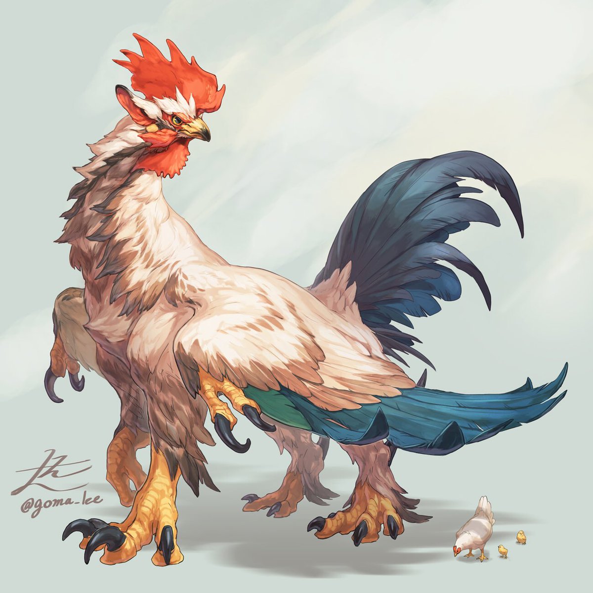 「Chicken  Griffin?

#gomalemo_work 
https」|山村れぇ/Lē Yamamuraのイラスト