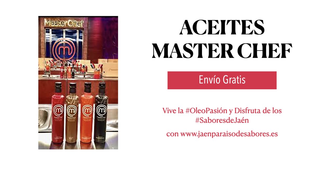Degusta con tus amigas y amigos tus mejores recetas con los aceites #MasterChef
jaenparaisodesabores.es/packs/284-estu…