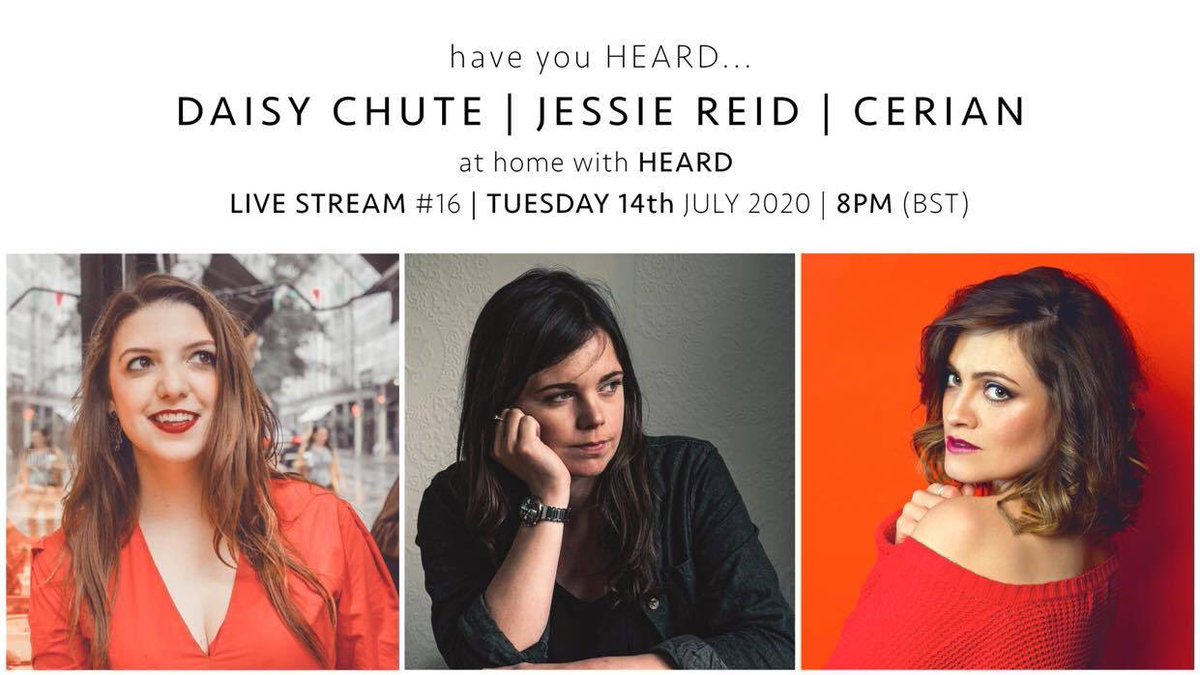 HEARDcollective's tweet photo. *Announcing* tonight’s guest artist is the wonderful @jessiereidmusic ! 🥳

Join us at 8pm BST over on our Facebook/YouTube pages https://t.co/DZUJ2zfHF9
for another evening of music, chat and drinks reviews ;)🥂

#TogetherAtHome #HEARDCollective #followtheHEARD #haveyouHEARD https://t.co/aEWzDVN65A