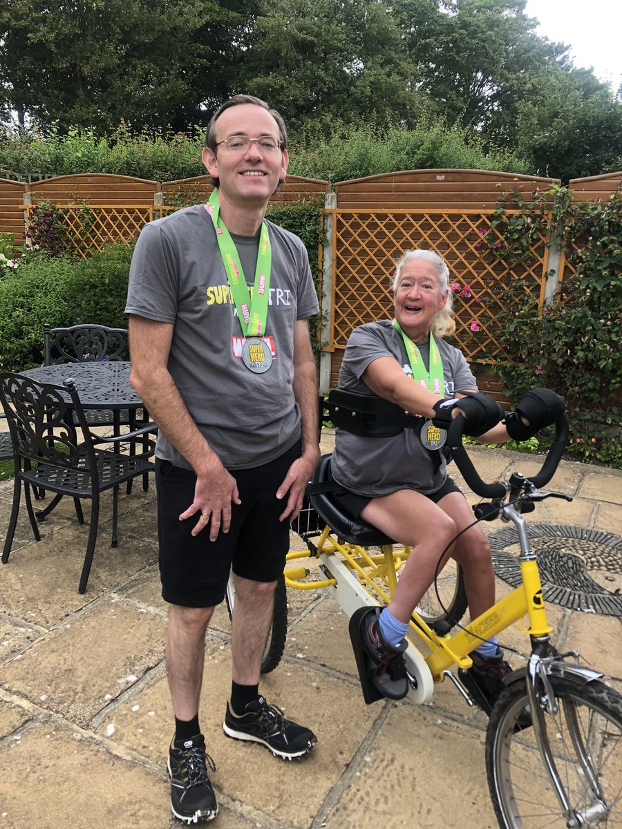 Wow amazing! Ann &amp; Mark have done over 200 miles together by Trike, foot and indoor bike which is just fantastic! Ann managed to break her indoor bike midway she worked so hard! Well done Team, you guys rock! 😃💪💥<a href="/SuperheroTri/">SuperheroSeries</a> #findyourpower #teamthisability #AthomeSuperheroes
