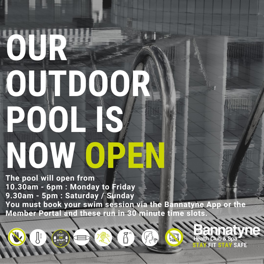 Bannatyne's tweet photo. Opening tomorrow!! Our Broadstairs outdoor pool is reopening, ensure you book your swim session in advance so you don't miss out! See you all soon  👋 https://t.co/eTmHlYm5yO
