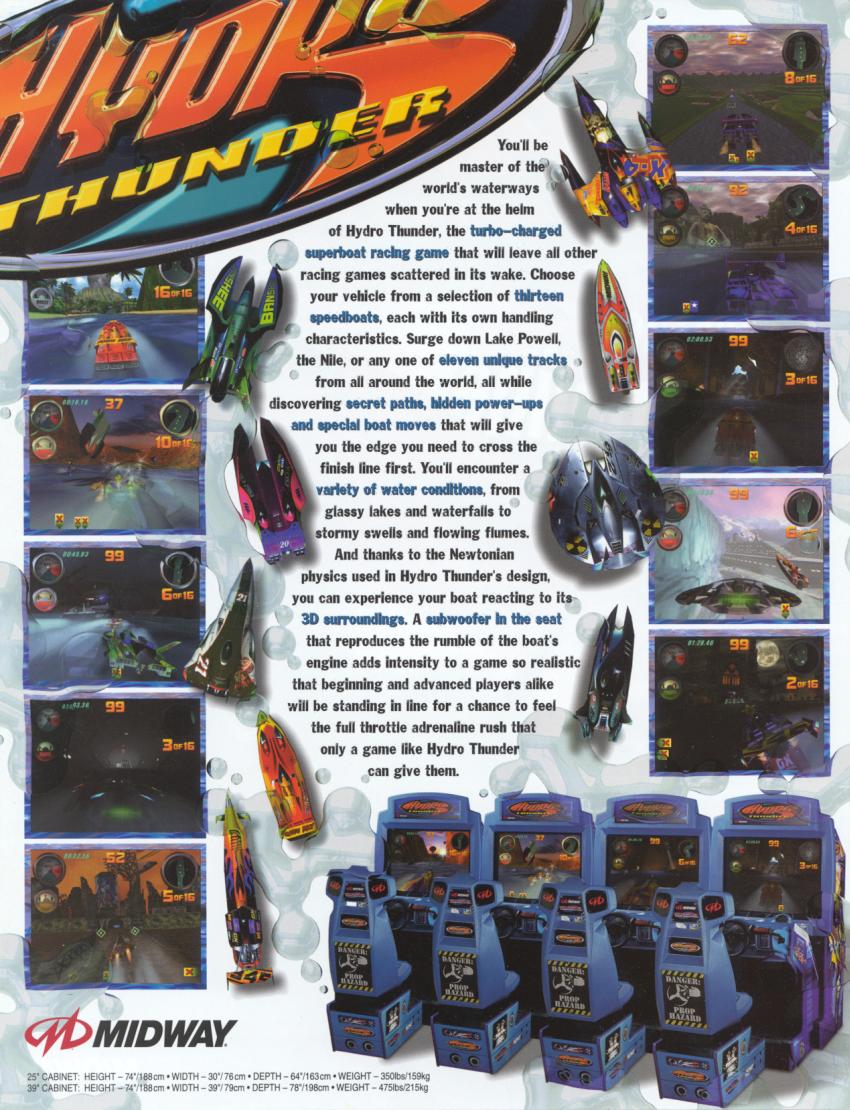 Nintendork9's tweet photo. Today's #AFOTD is Midway games Hydro Thunder released in March 1999 as a sit down #Arcade cab and later as an upright. It later that year came out on the #Sega #Dreamcast. The game features boat racing to the absolute extreme impossible physics (but so satisfying) #Retrogaming https://t.co/kqkRyQJKEX
