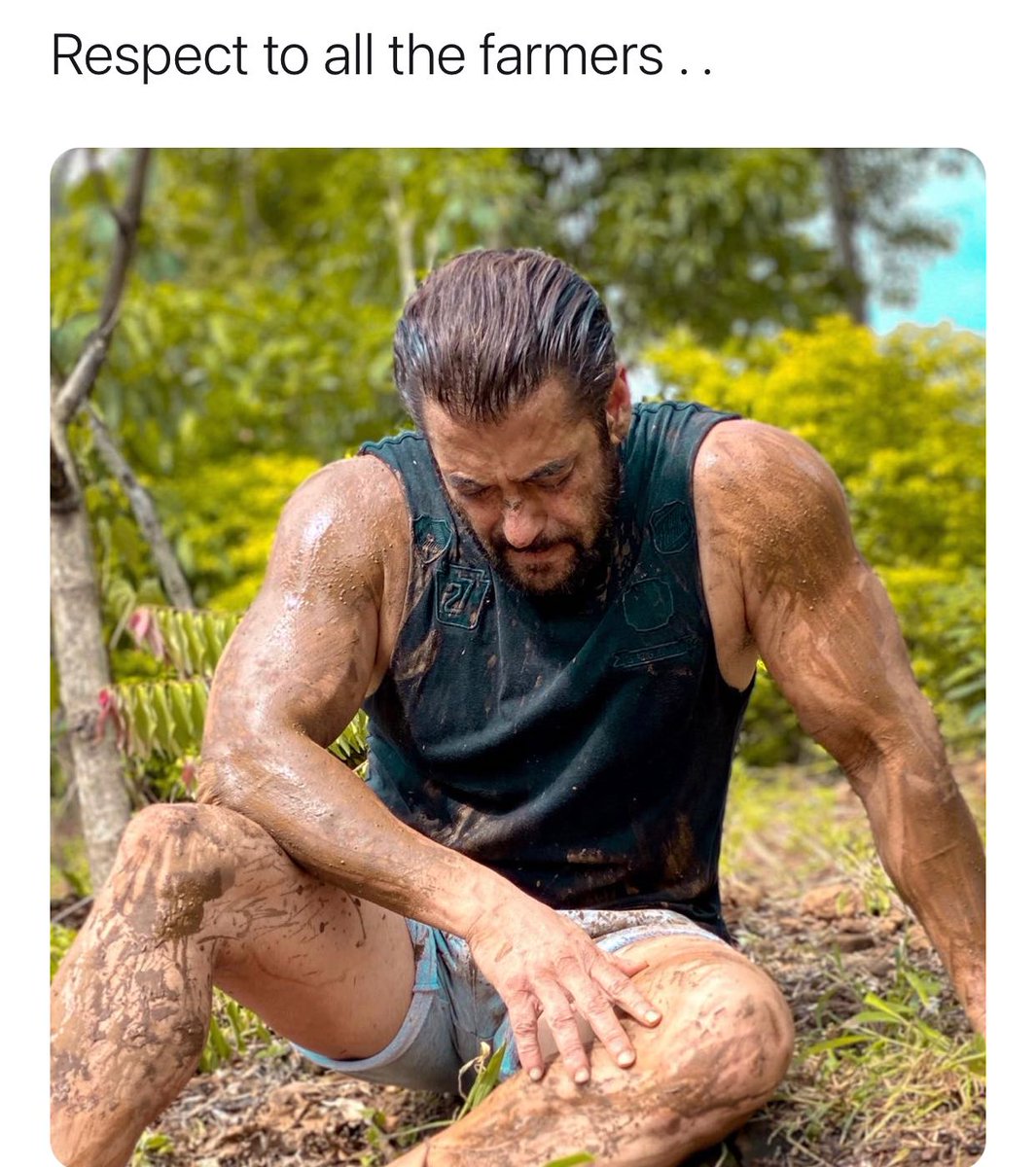 filmfare's tweet photo. #SalmanKhan pays his respects to all the farmers with his latest post. https://t.co/5zpQcEBFNR