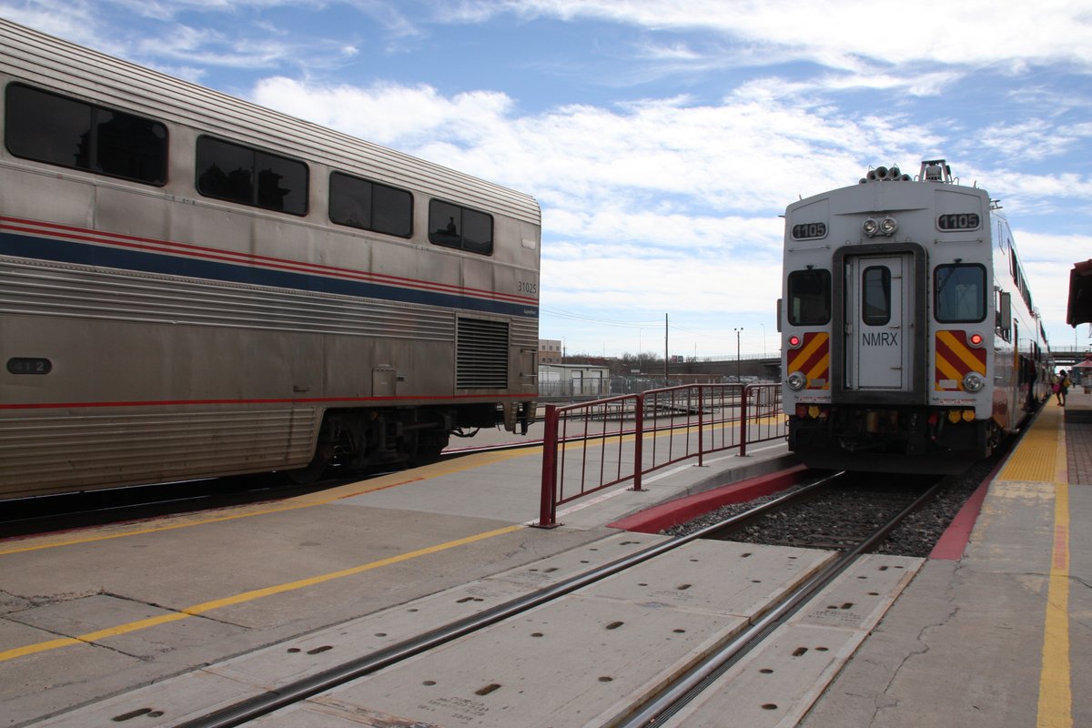 I arrived back at Albuquerque just in time to see Amtrak's daily Southwest Chief from Los Angeles depart eastbound for Chicago. It's the successor of the Santa Fe's famed Super Chief.And there ended my jaunt on the rails of New Mexico! 14/14