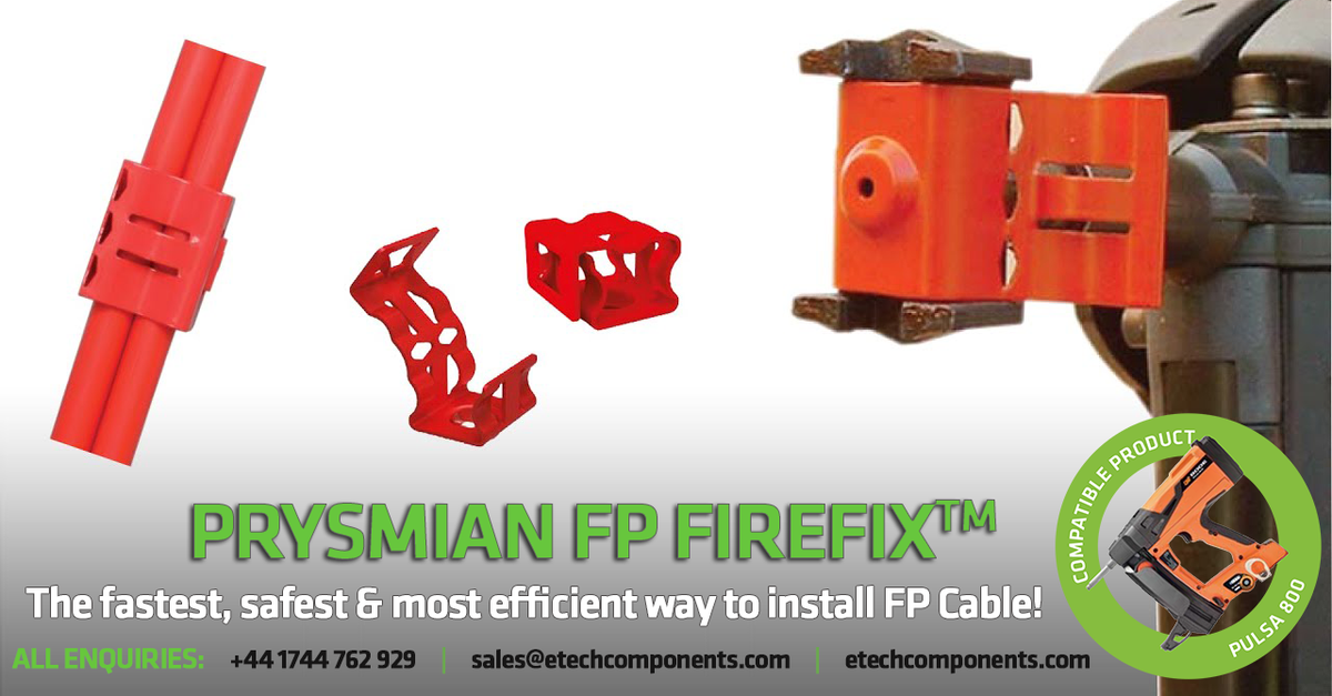 ETechComponents's tweet photo. FP Firefix Cable Cleat system is the fastest, safest & most efficient way to install FP Cable! A joint venture of LUL Approved clips between the @PrysmianGroup and ITW Construction Products.
Link: https://t.co/BkwvT7ml8T
#Prysmian #ITW #Firefix #FireRatedClips #LULapproved https://t.co/R29dUydZ6m
