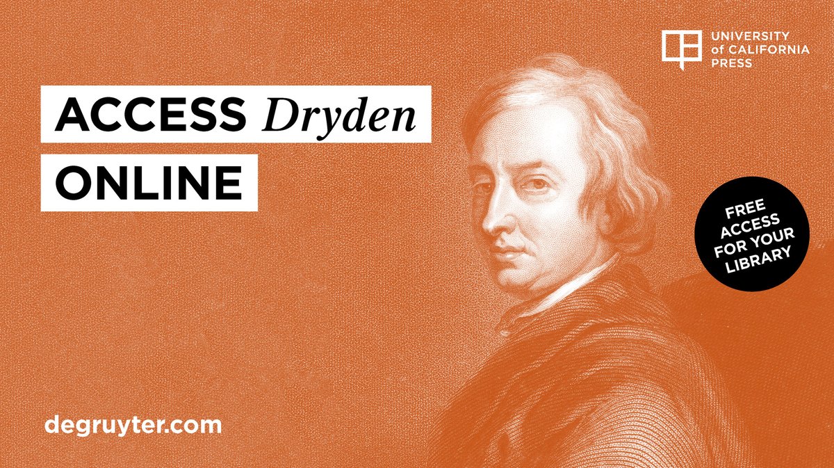 degruyter_lib's tweet photo. De Gruyter and our Publisher Partners are offering free digital access to 75,000 eBooks until July 31, 2020. Librarians can register here to access collections of #Dryden and #MarkTwainLibrary from @ucpress: https://t.co/e0DECXUGzt.
#DeGruyterFreeAccess
#StayAtHome https://t.co/tN1HbO6YZJ