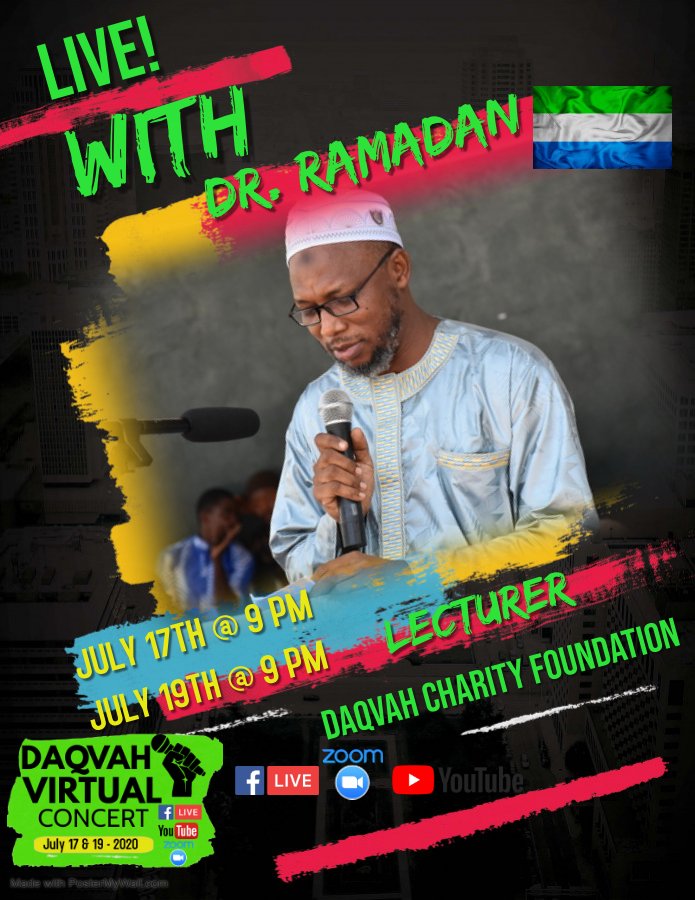 Bizzyman17's tweet photo. Meet Dr. Ramadan Jalloh this Friday Live on Zoom Facebook and YouTube. Don't Miss out. https://t.co/nk9wF4I8IG