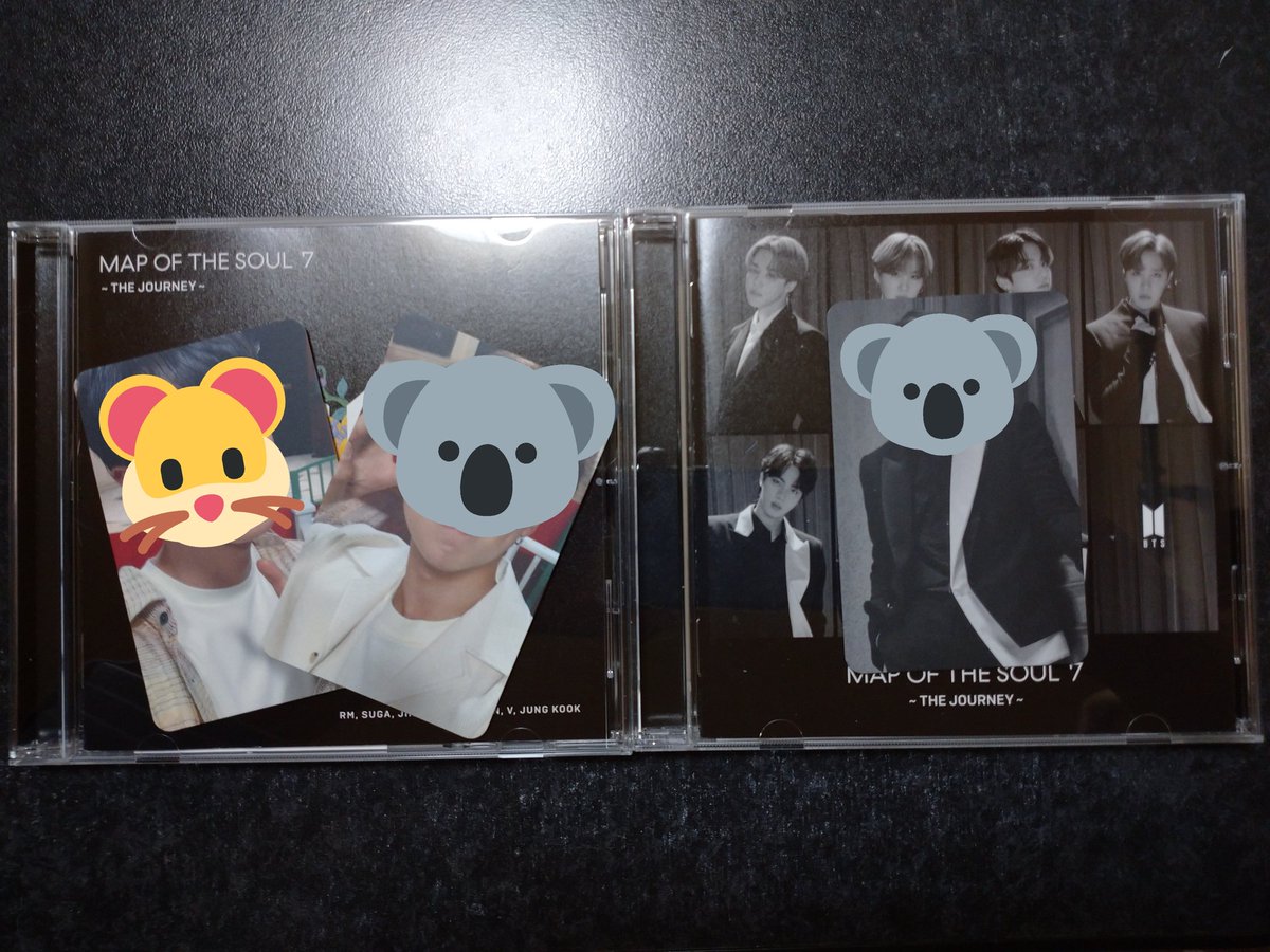genkikko7429's tweet photo. BTS MAP OF THE SOUL 7 THE JOURNEY トレカ 交換

譲)FC盤 :   ナムジュン 
     通常盤:ジン・ナムジュン
<求>
同種 : ジミン

お写真添付のうえご連絡お待ちしてます🙇

硬質ケース、防水、同日発送希望です☺️ https://t.co/lA6h2Do8ks