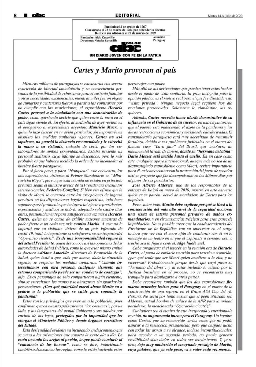 KattyaGonzalez9's tweet photo. Vale la pena reflexionar. La palabra del Presidente que ya vale poco, cada vez valdrá menos. Un Paraguay 🇵🇾 injusto, desigual, de gugerbavtes extraviados, sin sentido de historia. https://t.co/2luI99W5kB