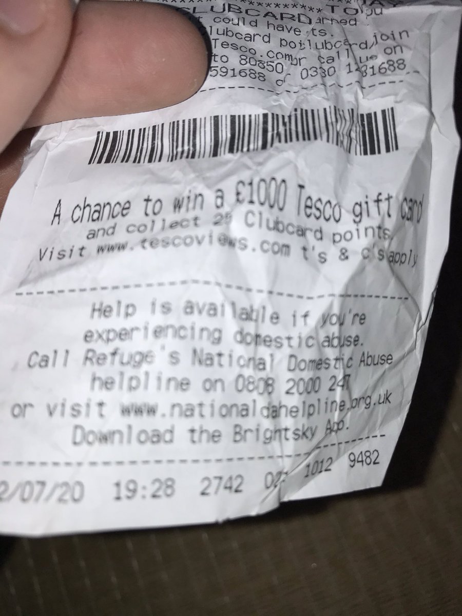 loganmills2000's tweet photo. Wee handy tip for who ever is going through abuse always look at your receipts if you feel to scared to google a number for help speak up don’t leave it until it’s to late 💙 https://t.co/Tysn6fFcG9