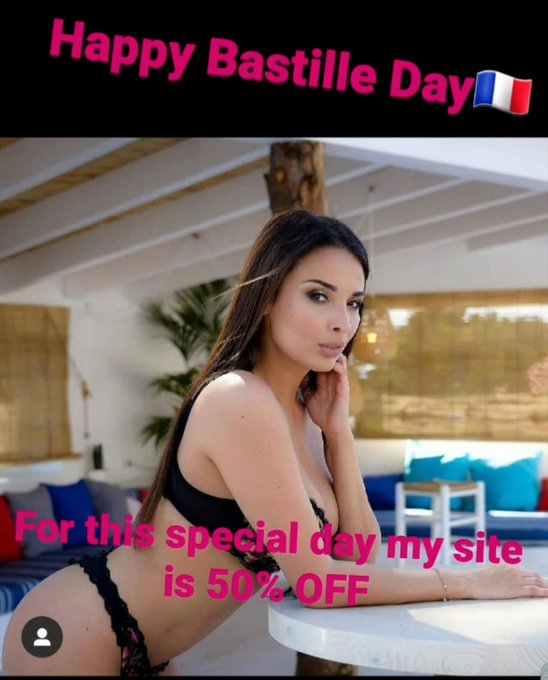 Happy Bastille Day, for this special day my Onlyfans is 50% OFF ..only 5$ per month ??https://t.co/dAzEeZiSwz