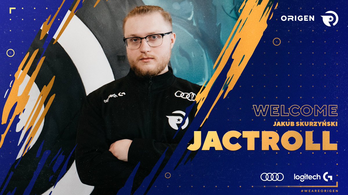 We are pleased to welcome <a href="/Jactroll/">Jakub Skurzyński</a> as a 6th member of Origen 💙

Jactroll has joined the squad in Copenhagen and will compete vs G2 Esports on Friday!

More: origen.gg/news/origen-ad…
#WeAreOrigen