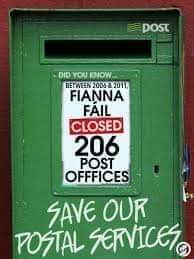 Michaelregan79's tweet photo. Between 2006 & 2011 #FiannaFail closed 206 post offices. #saveourpostoffices #savethewest https://t.co/V9IbQiDVjk