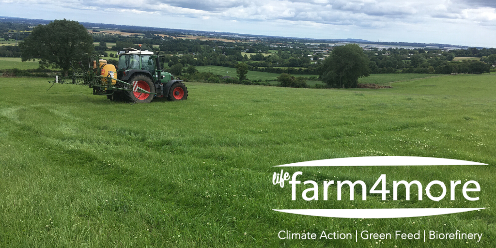 farm4more's tweet photo. Spraying a mixture of liquid Nitrogen 8%N from plant based extracts and seaweed extract to boost nutrients in Farm4More grass trials over the weekend. Plenty of clover present in the field.
#Seaweed #GrassTrials #Farm4More
@KevinMcDonnellP @UCDBioFoodEng @Dept_CCAE @LIFEprogramme https://t.co/5EnSMFyuKh