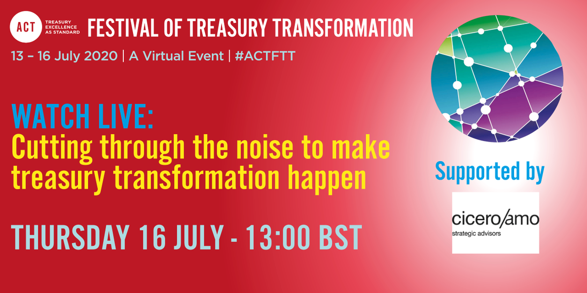 iain_w_anderson's tweet photo. Hugely looking forward to chairing @actupdate 'Festival' event Thursday at 13:00 for @CiceroGlobal #actftt #virtualevent #treasurytransformation
You can register here: https://t.co/ZXRr3yGmLE https://t.co/m9jA0vpaqH