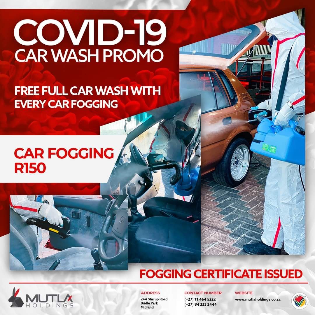 bafokeng_corner's tweet photo. We are here to help clean the nation , let us assist you . R 150 for CarFogging https://t.co/DRqbvHH8kb