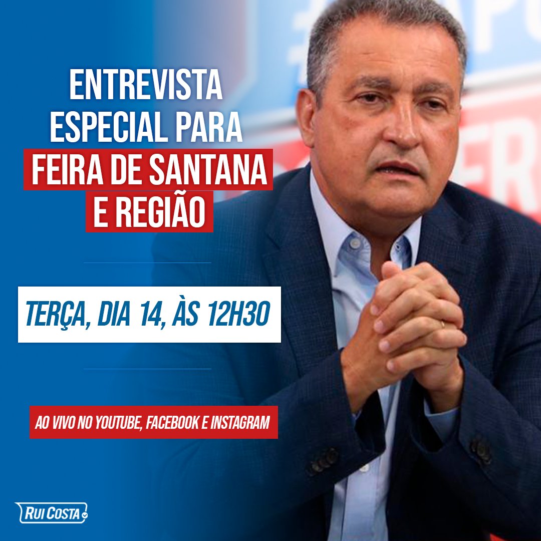 costa_rui's tweet photo. Bom dia! Hoje tem duas entrevistas especiais, ao vivo, nas minhas redes. Na primeira, às 12h30, a entrega do novo Hospital Clériston Andrade 2, em #FeiraDeSantana, será um dos destaques. Mais tarde, às 16h, será a vez de falar sobre nossas ações contra a #Covid19 à @RevistaISTOE. https://t.co/c9clj8CCzQ