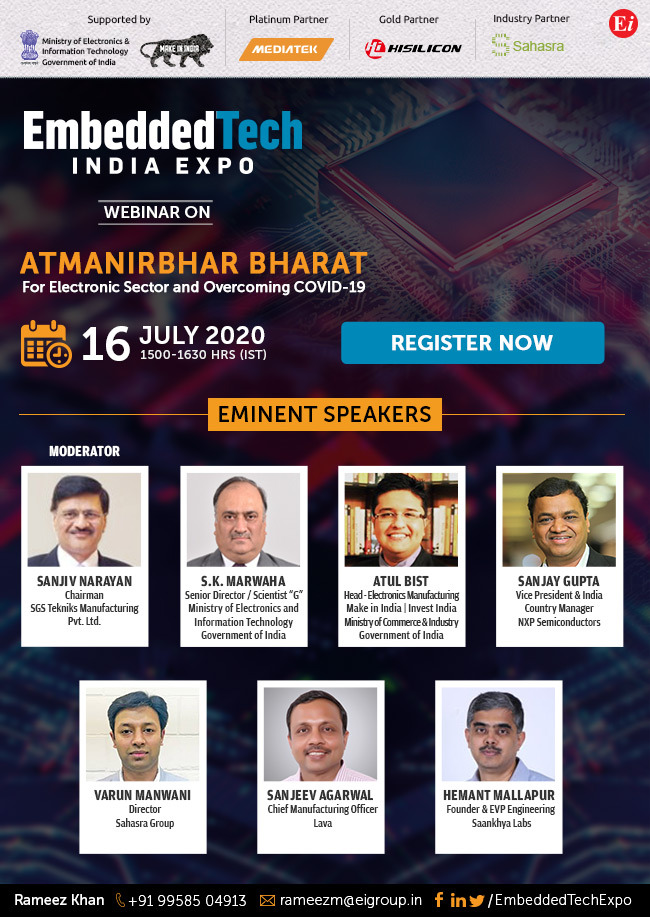 aibharatexpo's tweet photo. Register to witness a discussion on #AtmanirbharBharat for #Electronic Sector and Overcoming #COVID19โ - https://t.co/Jhx9u0nHi7
#EmbeddedTech #EmbeddedTechIndia #EIGroup #EmbeddedSystems #Sensors #MobileDevices #Smartphones #Laptops #Gadgets #SmartWatches #Earpods https://t.co/bK3r3eI40m