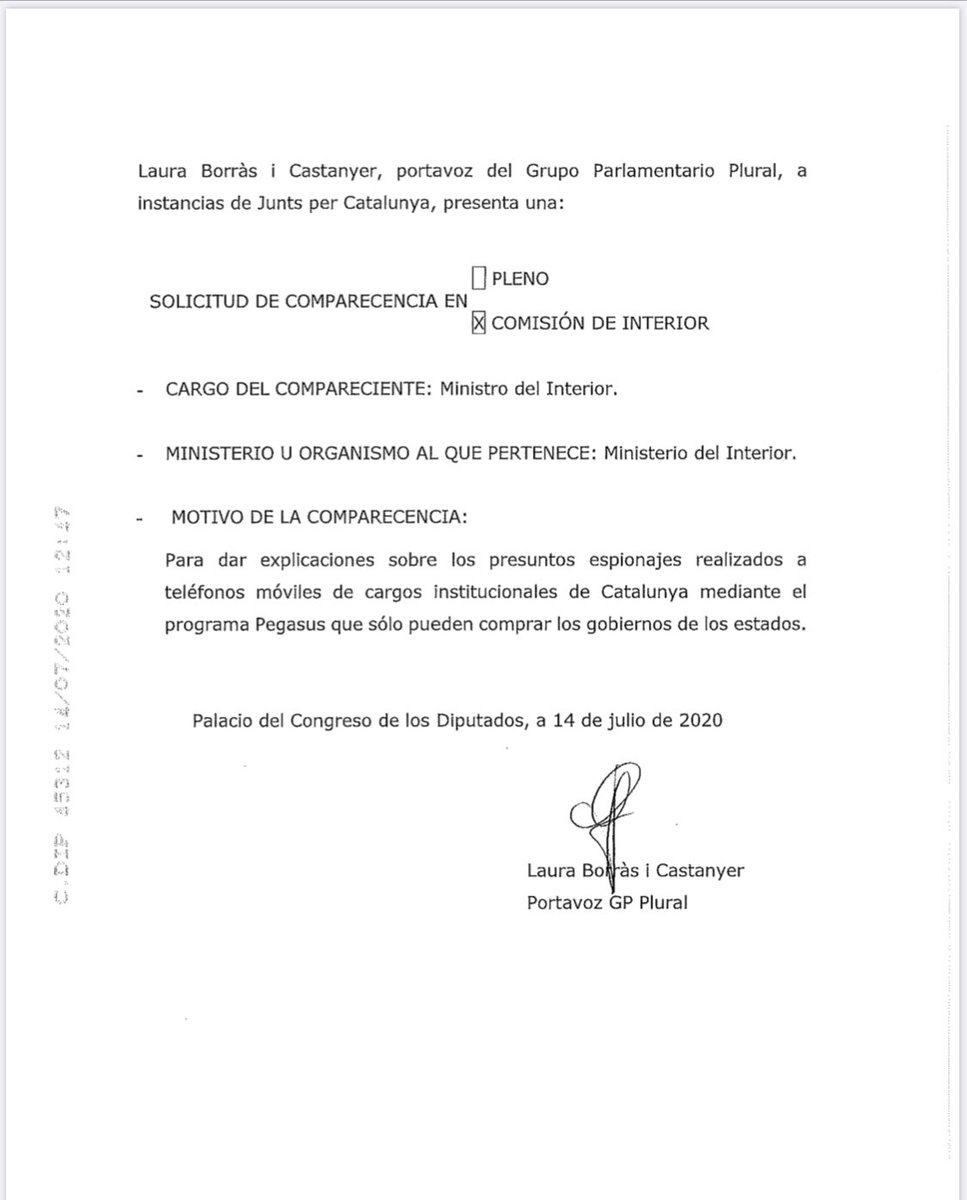 LauraBorras's tweet photo. .@JuntsXCat demanem compareixença del ministre Marlaska pel nou escàndol de la ‘democràcia consolidada’ que persegueix la dissidència política en nom de la unitat d’Espanya. De la policia patriòtica als serveis secrets patriòtics.Pàtria mal entesa i vulneració de drets vergonyosa https://t.co/9nsEAaWt27