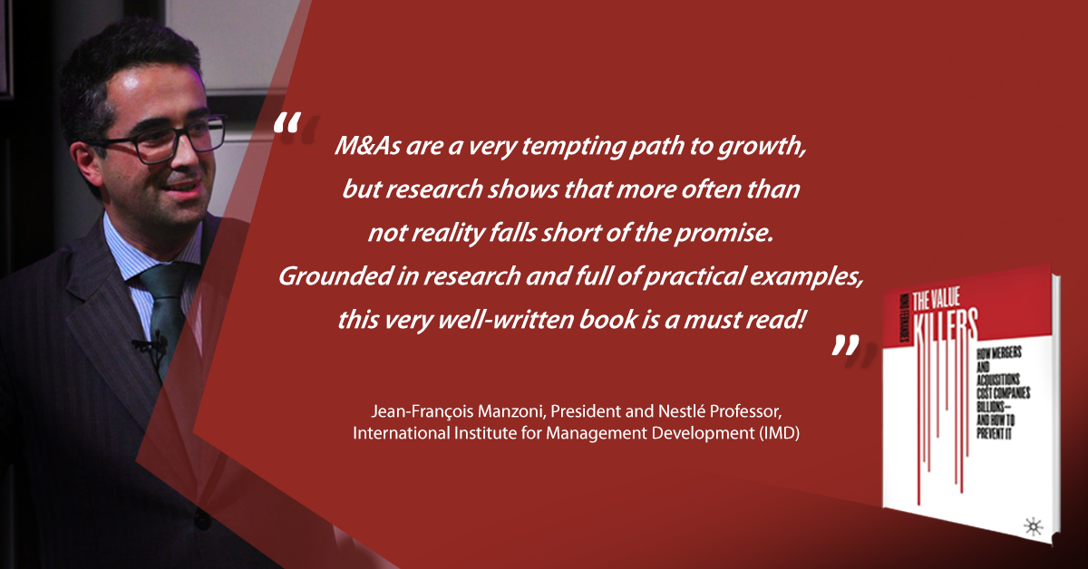fernandes_nuno's tweet photo. What an honour to see these comments by my old friend Jean François Manzoni, on my recent work. A big thank you for your insights!

#valuekillers #mergers #valuecreation #IMD #boards #governance https://t.co/OHEZ8fX9XA