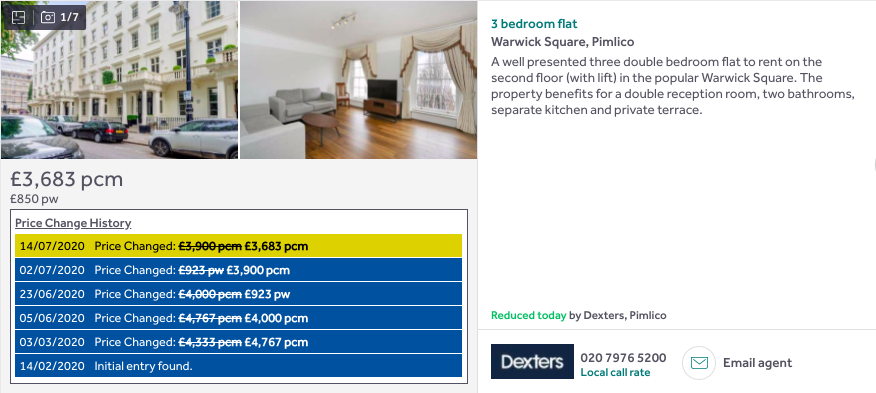 Pimlico 3-bed reduced 23% to £3,683  https://www.rightmove.co.uk/property-to-rent/property-68376414.html