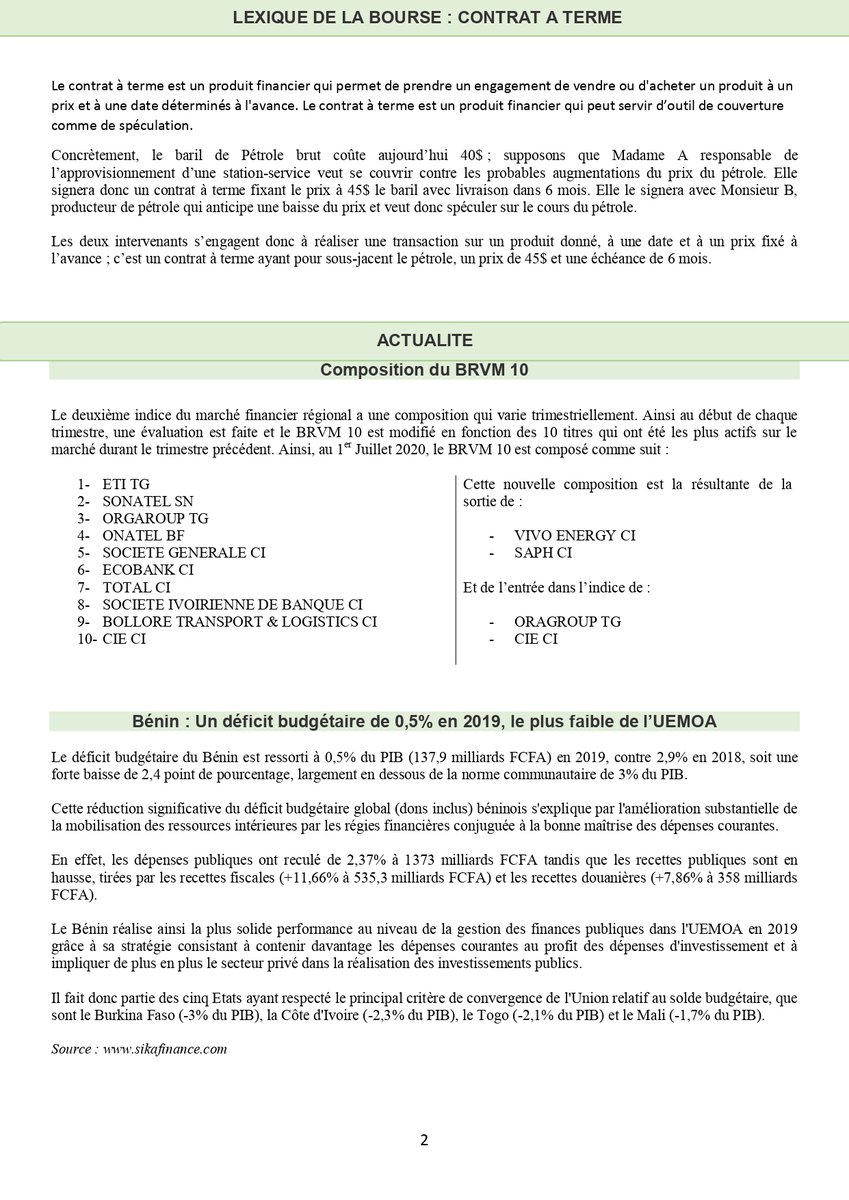 📈Pour ce mois de Juillet 2020, votre Lettre mensuelle porte sur le secteur d'activité "Distribution".
Bonne réception.📈