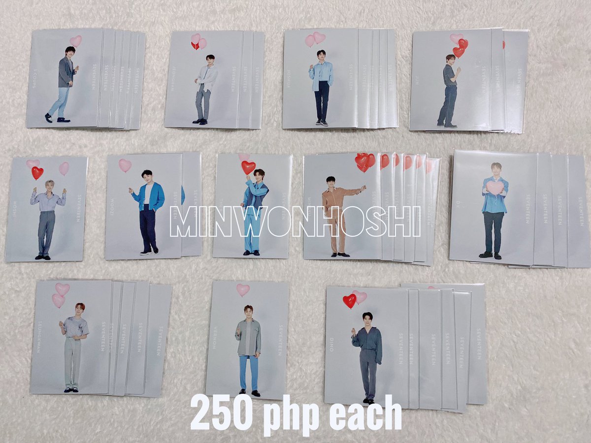 HELP RTONHAND SEVENTEEN JAPAN DOME TOUR TRADING CARDS250 php eachDM ME**put emojis/stickers on the cards you want to avail & dm me.